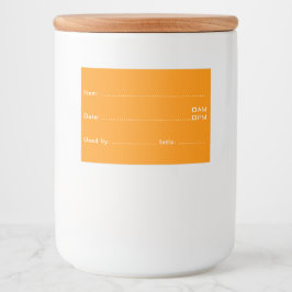 Etiquetas de Comida Laranja Brilhante para casa e