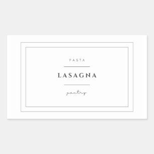 Etiquetas de Comida para massas de lasanha