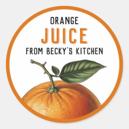 Etiquetas de conservas de suco de laranja caseiras