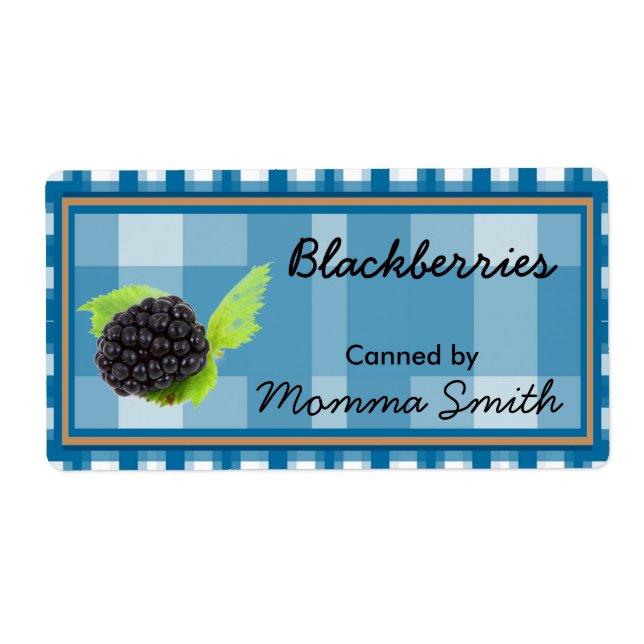 Etiquetas de conservas personalizadas de Blackberr (Frente)