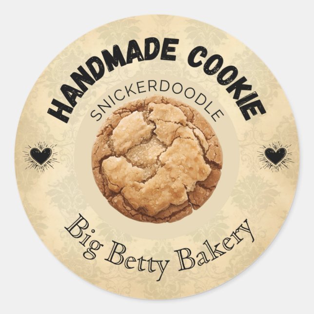 Etiquetas de Cookie Personalizadas Snickerdoodle (Frente)