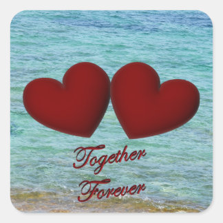 Etiquetas de corações quadrados