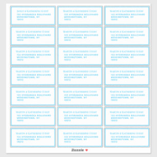 Etiquetas de Correio de Convidado Clássico Aqua 2