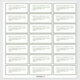 Etiquetas de Correio de Convidado Verde Clássico 2