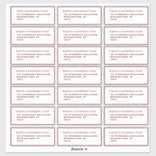 Etiquetas de Correio de Convidado Vermelho Clássic