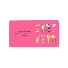 Etiquetas de Correio de Endereços de Cocktails