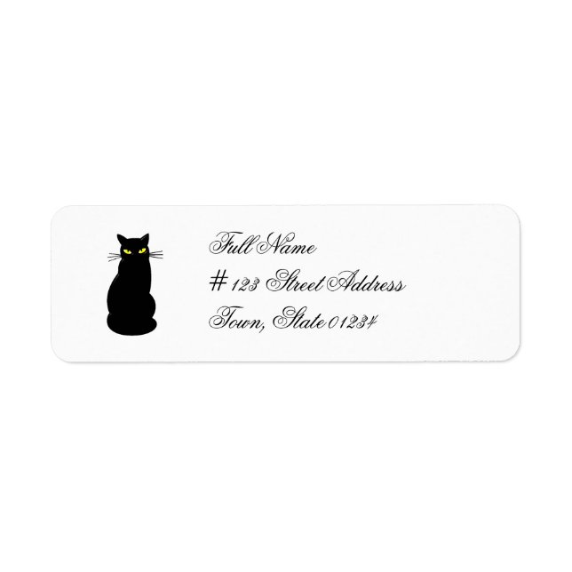 Etiquetas de Correio de Gato Preto (Frente)