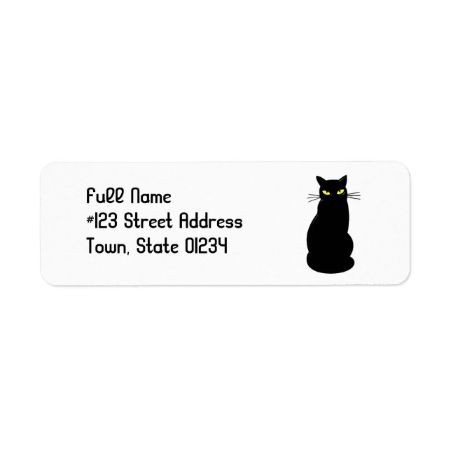 Etiquetas de Correio de Gato Preto (Frente)