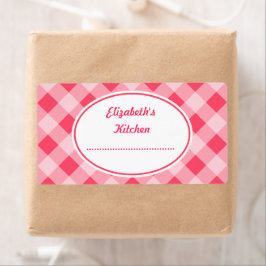 Etiquetas de cozinha cor-de-rosa-claro personaliza