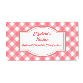 Etiquetas de Cozinha Xadrez Rosa