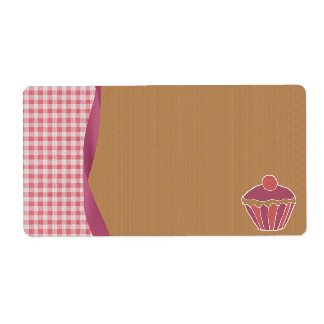 Etiquetas de Cupcake Gingham (Frente)
