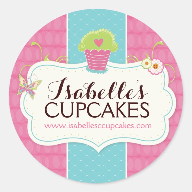 Etiquetas de Cupcake Whimsical e Divertida (Frente)