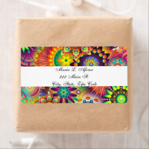 Etiquetas de devolução de endereço Abstrato Floral