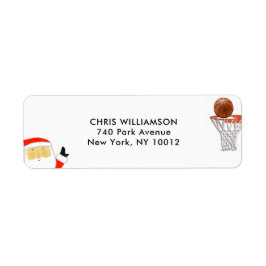 Etiquetas de devolução de natal para basquete