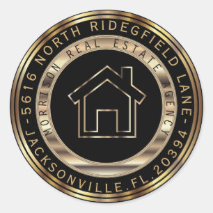 Etiquetas de devolução do Realtor Dourado e Negro