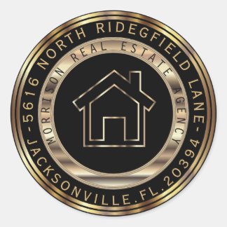 Etiquetas de devolução do Realtor Dourado e Negro