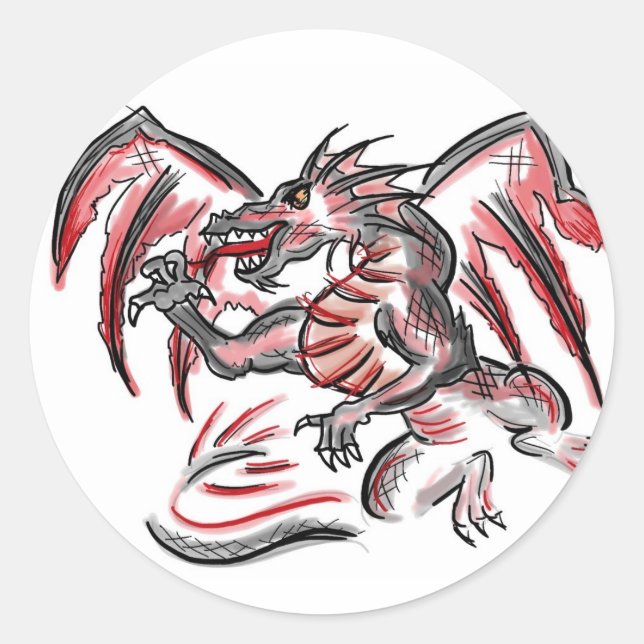Etiquetas de dragão de cinza vermelha (Frente)