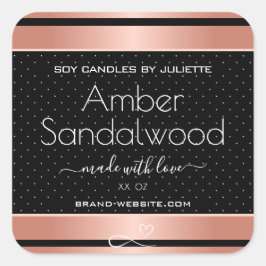 Etiquetas de embalagem de cera de soja preta rosa 