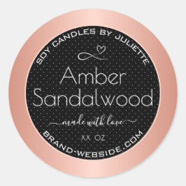 Etiquetas de embalagem de cera de soja preta rosa 