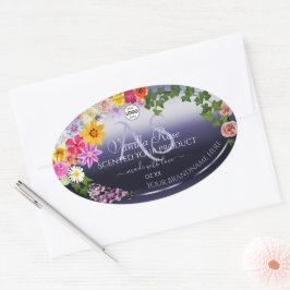 Etiquetas de embalagem de produto azul Floral Logo