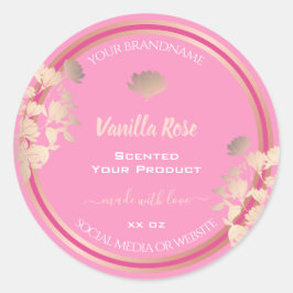 Etiquetas de embalagem de produto, cor-de-rosa Van