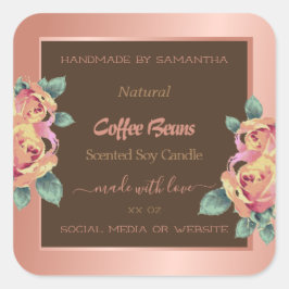 Etiquetas de embalagem de produto floral Rosa Dour