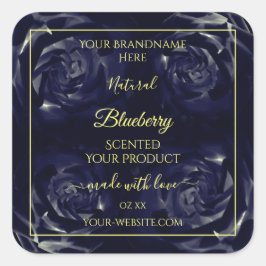 Etiquetas de embalagem de produto floral Rosas azu