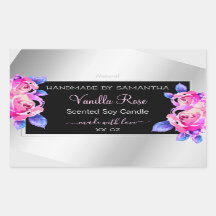 Etiquetas de embalagem de produtos de prata roxa, 