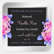 Etiquetas de embalagem de produtos de prata roxa, 