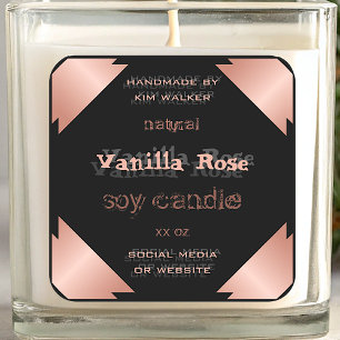 Etiquetas de embalagem de produtos em preto-e-rosa