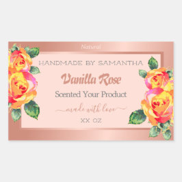 Etiquetas de embalagem de produtos Rosas e cor-de-