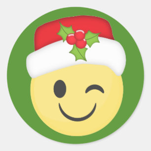 Etiquetas de Emoji do piscar os olhos do Natal
