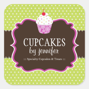 Etiquetas de empacotamento da padaria do cupcake