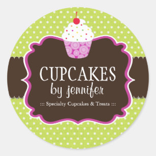 Etiquetas de empacotamento da padaria do cupcake