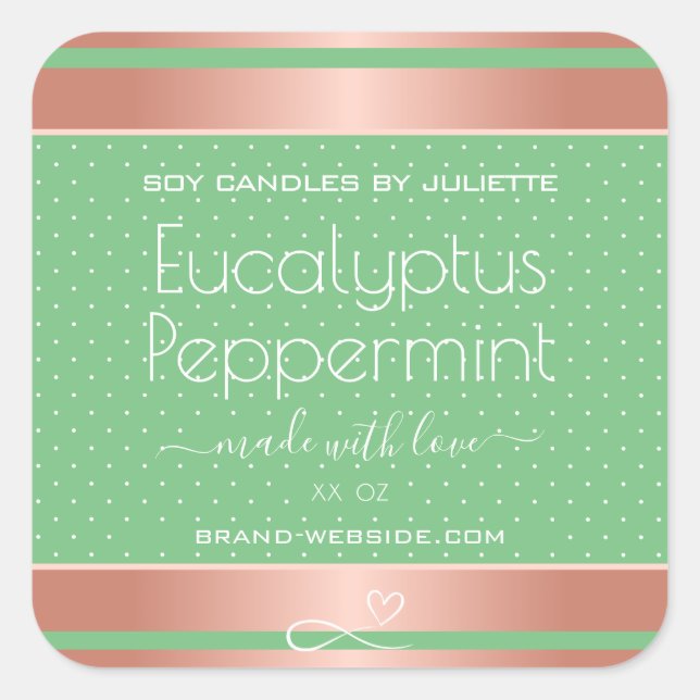 Etiquetas de empacotamento Dourado Rosa moderno -  (Frente)