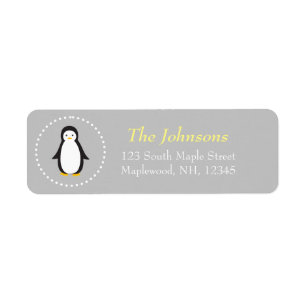 etiquetas de endereço bonitos do pinguim