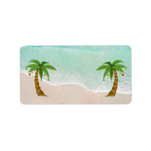 Etiquetas de Endereço Cena de Praia de Natal