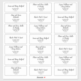 Etiquetas de Endereço Convidado de Casamento Minim