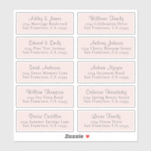 Etiquetas de Endereço Convidado de Casamento Rosa 