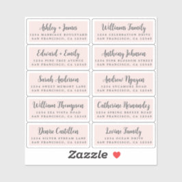 Etiquetas de Endereço Convidado para Caligrafia Po