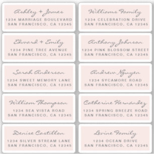 Etiquetas de Endereço Convidado para Caligrafia Po