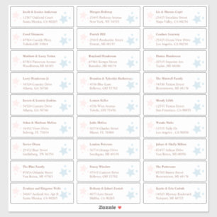 Etiquetas de Endereço Convidado para Estrelas Rosa