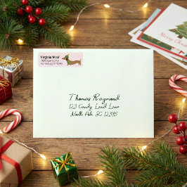 Etiquetas de Endereço de Cartão de Natal Rosa Dach