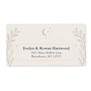 Etiquetas de Endereço de Casamento Celestial