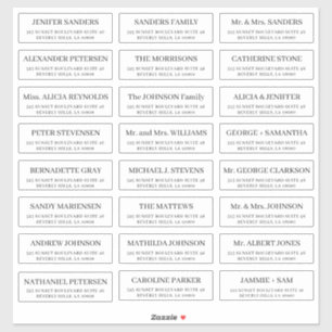 Etiquetas de endereço de casamento de convidados 