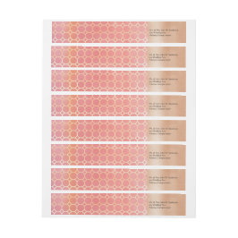 Etiquetas de endereço de casamento Dourado e Blush