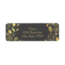 Etiquetas de Endereço de Casamento Floral Cinza Ca