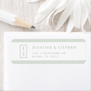 Etiquetas de Endereço de Casamento Listradas em Ve
