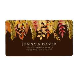 Etiquetas de Endereço de Casamento outono de Aquar