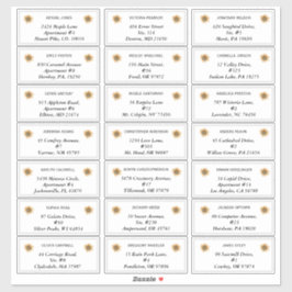 Etiquetas de Endereço de Convidado Boho Sunflower